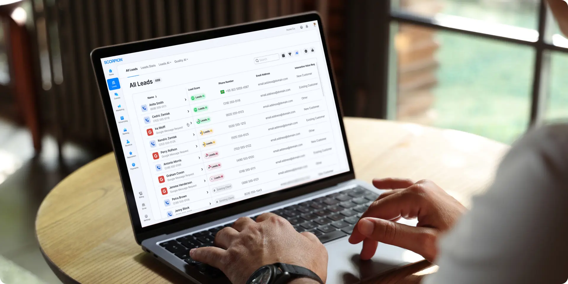 Laptop showing online interactions throughout a buyer's journey