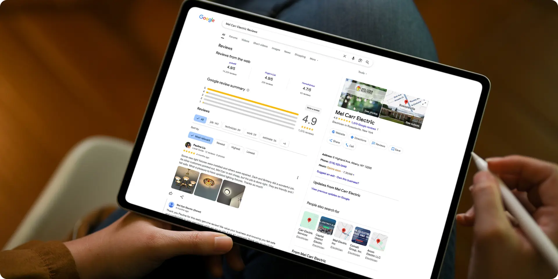 Google reviews of Mel Carr Electric